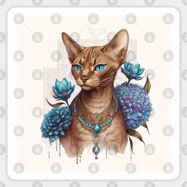 Abyssinain Cat Beauty Sticker by Enchanted Reverie